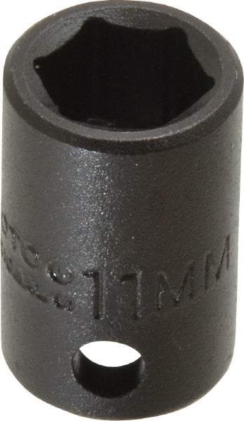 Proto - 3/8" Drive 11mm Standard Impact Socket - 6 Points, 1-1/32" OAL - Apex Tool & Supply