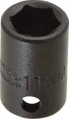 Proto - 3/8" Drive 11mm Standard Impact Socket - 6 Points, 1-1/32" OAL - Apex Tool & Supply
