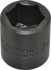 Proto - 3/8" Drive 17mm Standard Impact Socket - 6 Points, 1-3/32" OAL - Apex Tool & Supply