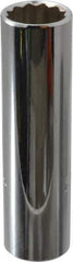 Proto - 1/2" Drive, Deep Hand Socket - 12 Points, 3-1/4" OAL, Chrome Finish - Apex Tool & Supply