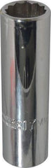 Proto - 1/2" Drive, Deep Hand Socket - 12 Points, 3-1/4" OAL, Chrome Finish - Apex Tool & Supply