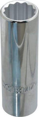 Proto - 1/2" Drive, Deep Hand Socket - 12 Points, 3-1/4" OAL, Chrome Finish - Apex Tool & Supply