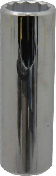 Proto - 1/2" Drive, Deep Hand Socket - 12 Points, 3-1/4" OAL, Chrome Finish - Apex Tool & Supply
