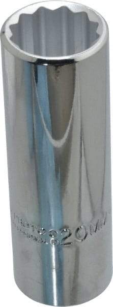 Proto - 1/2" Drive, Deep Hand Socket - 12 Points, 3-1/4" OAL, Chrome Finish - Apex Tool & Supply