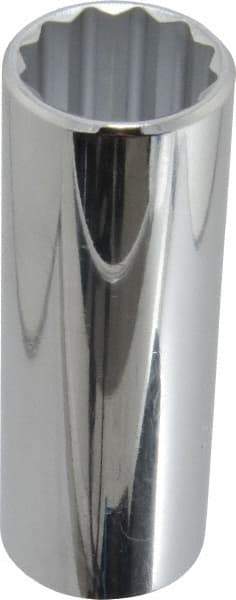 Proto - 1/2" Drive, Deep Hand Socket - 12 Points, 3-1/4" OAL, Chrome Finish - Apex Tool & Supply