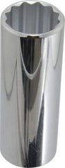 Proto - 1/2" Drive, Deep Hand Socket - 12 Points, 3-1/4" OAL, Chrome Finish - Apex Tool & Supply