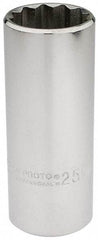 Proto - 1/2" Drive, Deep Hand Socket - 12 Points, 3-1/4" OAL, Chrome Finish - Apex Tool & Supply