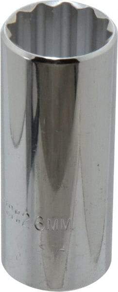 Proto - 1/2" Drive, Deep Hand Socket - 12 Points, 3-1/4" OAL, Chrome Finish - Apex Tool & Supply