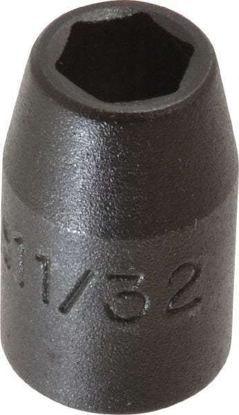 Proto - 3/8" Drive 11/32" Standard Impact Socket - 6 Points, 1-3/32" OAL - Apex Tool & Supply