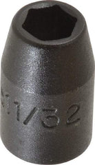 Proto - 3/8" Drive 11/32" Standard Impact Socket - 6 Points, 1-3/32" OAL - Apex Tool & Supply