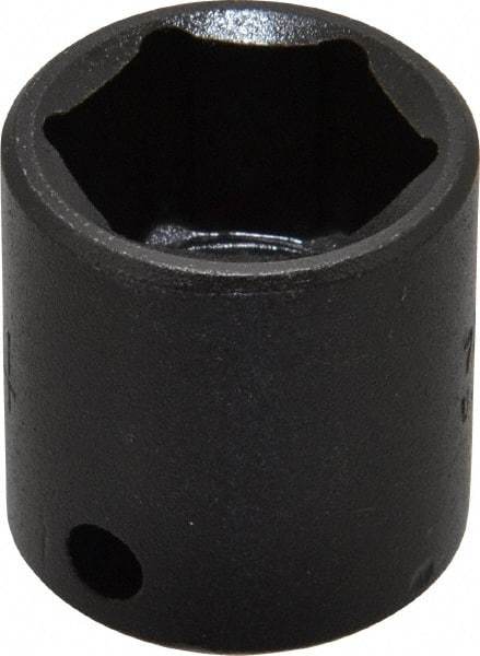 Proto - 3/8" Drive 3/4" Standard Impact Socket - 6 Points, 1-3/32" OAL - Apex Tool & Supply