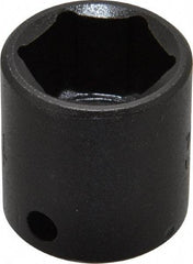 Proto - 3/8" Drive 3/4" Standard Impact Socket - 6 Points, 1-3/32" OAL - Apex Tool & Supply