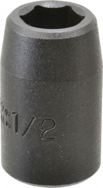Proto - 1/2" Drive 1/2" Standard Impact Socket - 6 Points, 1-1/2" OAL - Apex Tool & Supply