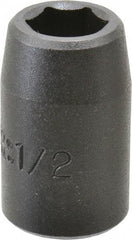 Proto - 1/2" Drive 1/2" Standard Impact Socket - 6 Points, 1-1/2" OAL - Apex Tool & Supply