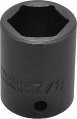 Proto - 1/2" Drive 7/8" Standard Impact Socket - 6 Points, 1-5/8" OAL - Apex Tool & Supply