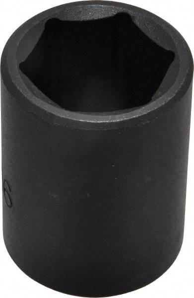 Proto - 1/2" Drive 15/16" Standard Impact Socket - 6 Points, 1-3/4" OAL - Apex Tool & Supply