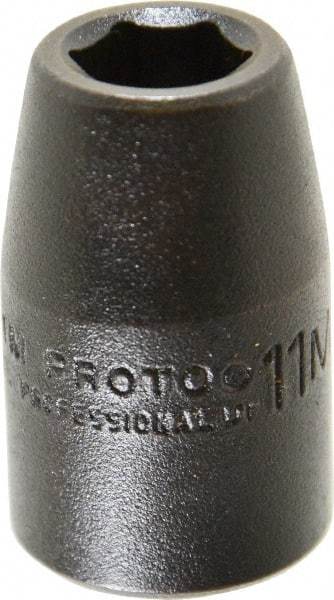 Proto - 1/2" Drive 11mm Standard Impact Socket - 6 Points, 1-1/2" OAL - Apex Tool & Supply