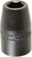 Proto - 1/2" Drive 11mm Standard Impact Socket - 6 Points, 1-1/2" OAL - Apex Tool & Supply