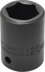 Proto - 1/2" Drive 20mm Standard Impact Socket - 6 Points, 1-39/64" OAL - Apex Tool & Supply