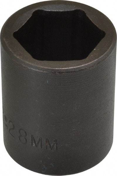 Proto - 1/2" Drive 28mm Standard Impact Socket - 6 Points, 2" OAL - Apex Tool & Supply