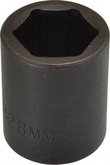 Proto - 1/2" Drive 28mm Standard Impact Socket - 6 Points, 2" OAL - Apex Tool & Supply