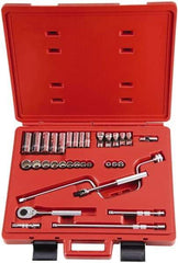 Proto - 33 Piece 3/8" Drive Socket Set - 6, 8, 12 Points, 1/4" to 7/8" Range, Inch Measurement Standard - Apex Tool & Supply