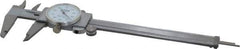 Fowler - 0" to 6" Range, 0.001" Graduation, 0.1" per Revolution, Dial Caliper - White Face, 1.54" Jaw Length - Apex Tool & Supply