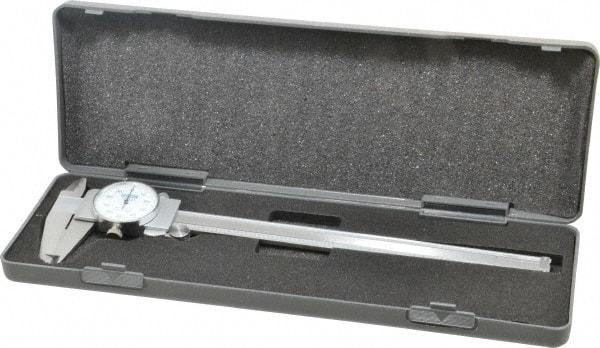 Fowler - 0" to 8" Range, 0.001" Graduation, 0.1" per Revolution, Dial Caliper - White Face, 1.96" Jaw Length - Apex Tool & Supply