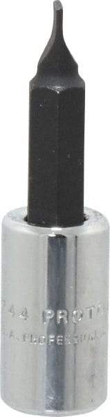 Proto - 1/4" Drive Slotted Screwdriver Socket - 1-53/64" OAL, 3/16" Blade Width, 0.032" Blade Thickness - Apex Tool & Supply