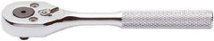 Proto - 1/4" Drive Pear Head Ratchet - Chrome Finish, 5" OAL, 24 Gear Teeth, Standard Knurled Handle, Sealed Head - Apex Tool & Supply