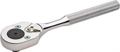 Proto - 3/8" Drive Pear Head Ratchet - Chrome Finish, 7" OAL, 24 Gear Teeth, Standard Knurled Handle, Reversible Head - Apex Tool & Supply