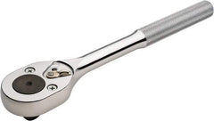 Proto - 1/2" Drive Pear Head Ratchet - Chrome Finish, 10" OAL, 24 Gear Teeth, Standard Knurled Handle, Standard Head - Apex Tool & Supply