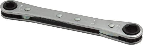 Proto - 1/4" x 5/16" 6 Point Ratcheting Box Wrench - Double End, 4-9/32" OAL, Steel - Apex Tool & Supply