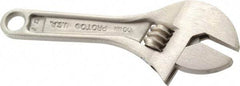 Proto - 1/2" Jaw Capacity, 4" Standard Adjustable Wrench - Steel, Chrome Finish - Apex Tool & Supply