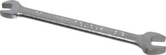 Proto - 1/4" x 5/16" Standard Open End Wrench - 4-1/2" OAL, Double End, Satin Finish, 15° Head Angle - Apex Tool & Supply