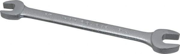 Proto - 3/8" x 7/16" Standard Open End Wrench - 5-3/4" OAL, Double End, Satin Finish, 15° Head Angle - Apex Tool & Supply