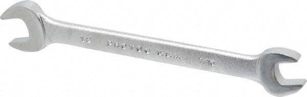Proto - 7/16" x 1/2" Standard Open End Wrench - 6-3/8" OAL, Double End, Satin Finish, 15° Head Angle - Apex Tool & Supply