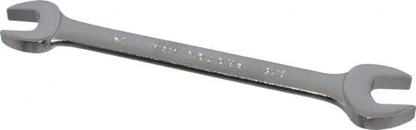 Proto - 1/2" x 9/16" Standard Open End Wrench - 7" OAL, Double End, Satin Finish, 15° Head Angle - Apex Tool & Supply