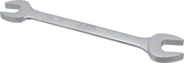 Proto - 3/4" x 7/8" Standard Open End Wrench - 9-1/2" OAL, Double End, Satin Finish, 15° Head Angle - Apex Tool & Supply