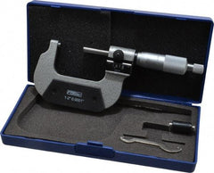 Fowler - 1 to 2" Range, 0.0001" Graduation, Mechanical Outside Micrometer - Ratchet Stop Thimble, Accurate to 0.00016", Digital Counter - Apex Tool & Supply