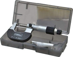 Fowler - 0 to 1" Range, 0.0001" Graduation, Mechanical Outside Micrometer - Ratchet-Friction Thimble, Accurate to 0.0001" - Apex Tool & Supply