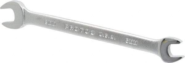 Proto - 8mm x 9mm Standard Open End Wrench - 5-1/8" OAL, Double End, Satin Finish, 15° Head Angle - Apex Tool & Supply