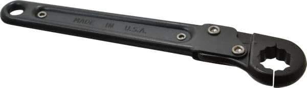 Proto - 5/8", Black Finish, Ratcheting Flare Nut Wrench - 12 Points, 7-1/4" OAL, Steel, Single End Head - Apex Tool & Supply