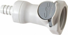 CPC Colder Products - Polypropylene Push-to-Connect Tube Female Connector - 60 Max psi, 3/8" Inside Diam, Gray - Apex Tool & Supply