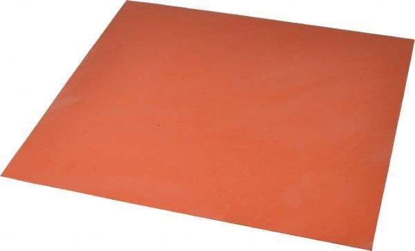 Made in USA - 12" Long, 12" Wide, 0.031" Thick, Silicone Rubber Foam Sheet - 45 to 55 Durometer, Orange-Red, -60 to 600°F, 650 psi Tensile Strength, Plain Backing, Stock Length - Apex Tool & Supply