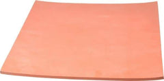 Made in USA - 12" Long, 12" Wide, 1/4" Thick, Silicone Rubber Foam Sheet - 45 to 55 Durometer, Orange-Red, -60 to 600°F, 650 psi Tensile Strength, Plain Backing, Stock Length - Apex Tool & Supply