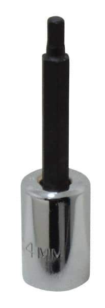 Proto - 3/8" Drive, 4mm Hex Bit Socket - 2-5/8" OAL, 1-5/8" Bit Length - Apex Tool & Supply