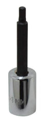 Proto - 3/8" Drive, 4mm Hex Bit Socket - 2-5/8" OAL, 1-5/8" Bit Length - Apex Tool & Supply