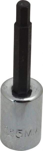 Proto - 3/8" Drive, 5mm Hex Bit Socket - 2-5/8" OAL, 1-5/8" Bit Length - Apex Tool & Supply
