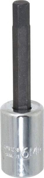 Proto - 3/8" Drive, 6mm Hex Bit Socket - 2-5/8" OAL, 1-5/8" Bit Length - Apex Tool & Supply